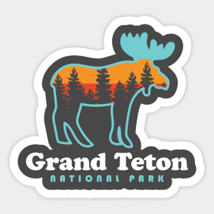 Grand Teton National Park Moose Grand Tetons Mountains Sticker